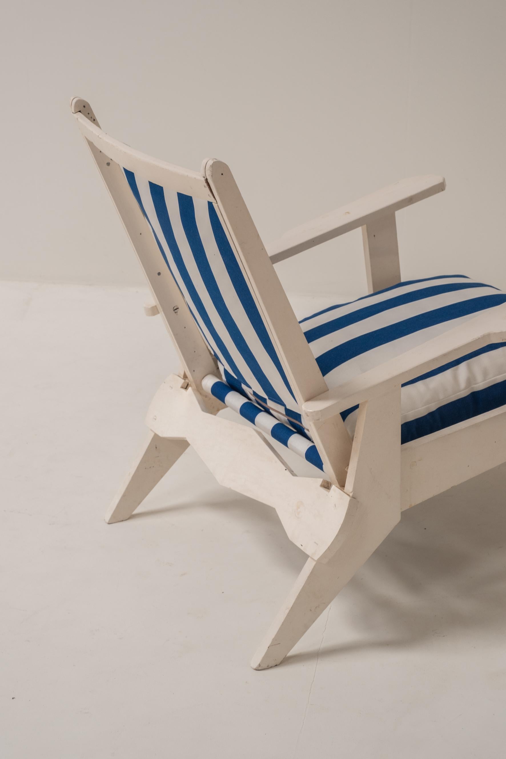 Set di 2 sgabelli relax in legno stile riviera francese in vendita 6