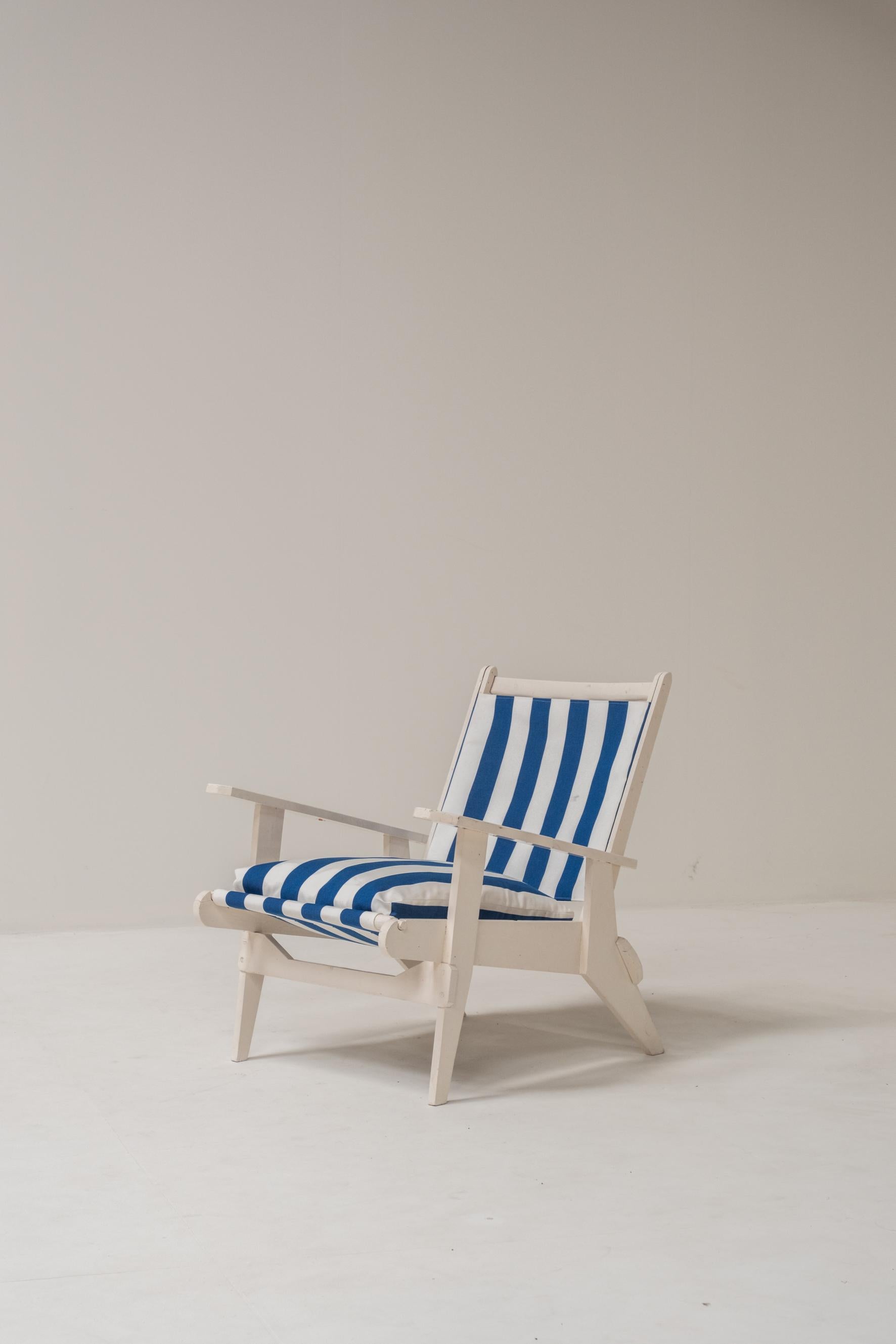 XX secolo Set di 2 sgabelli relax in legno stile riviera francese in vendita