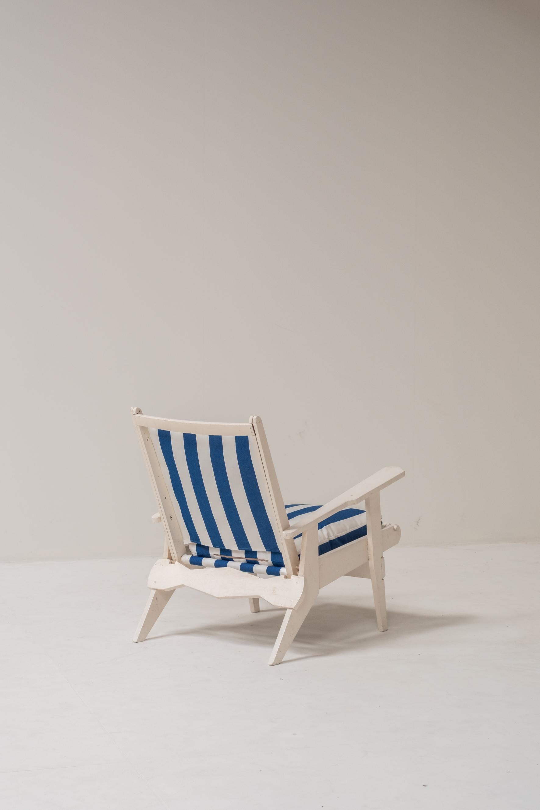 Legno Set di 2 sgabelli relax in legno stile riviera francese in vendita