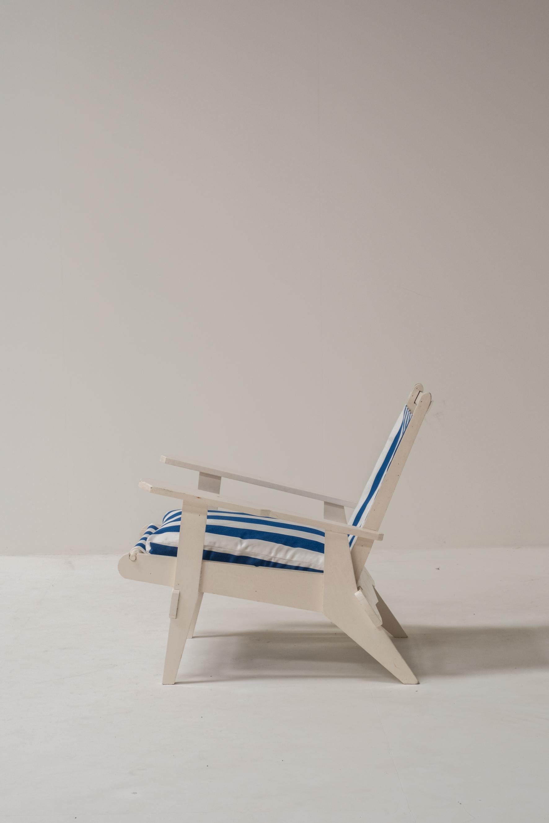 Set di 2 sgabelli relax in legno stile riviera francese in vendita 1