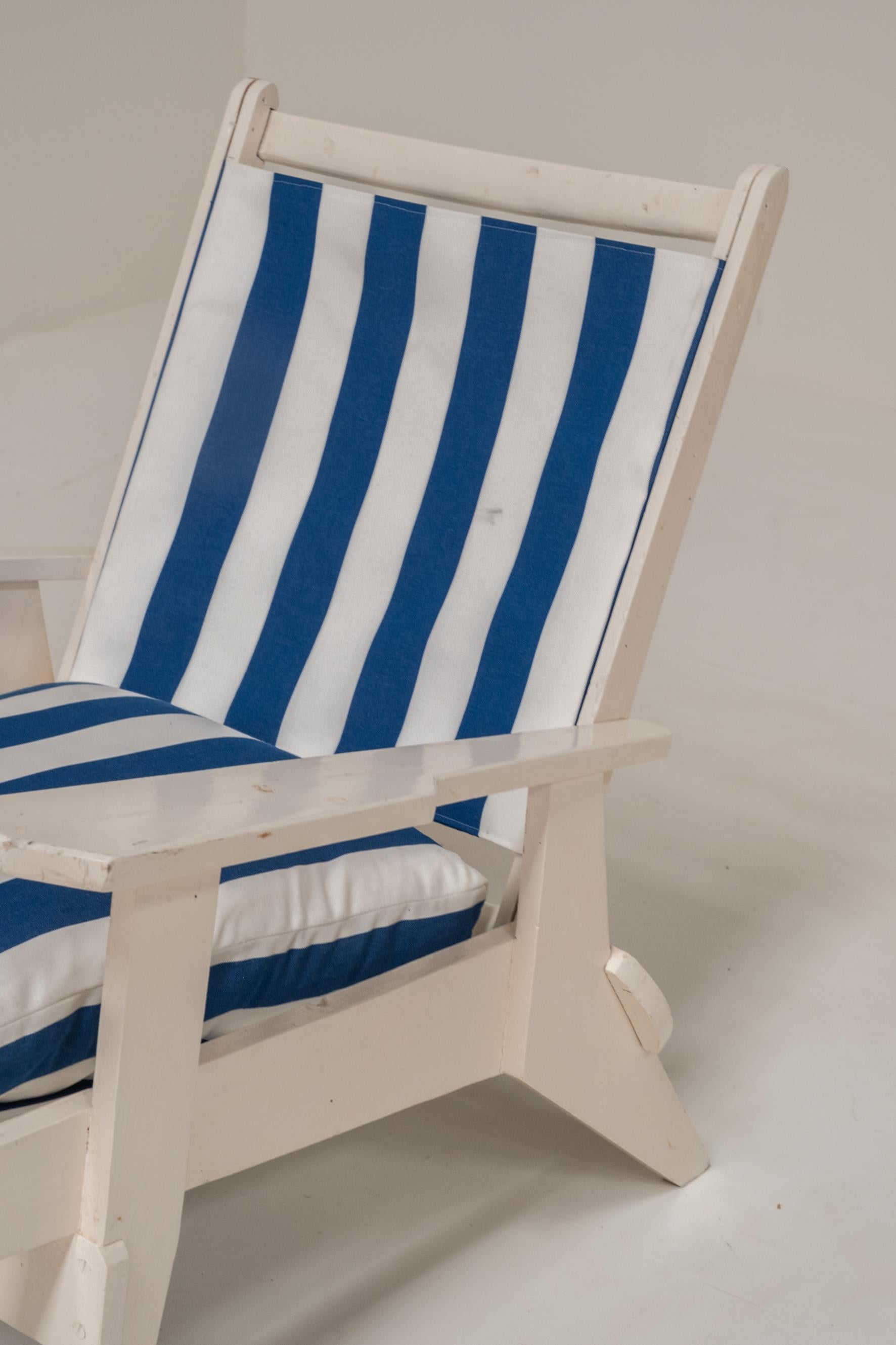 Set di 2 sgabelli relax in legno stile riviera francese in vendita 2