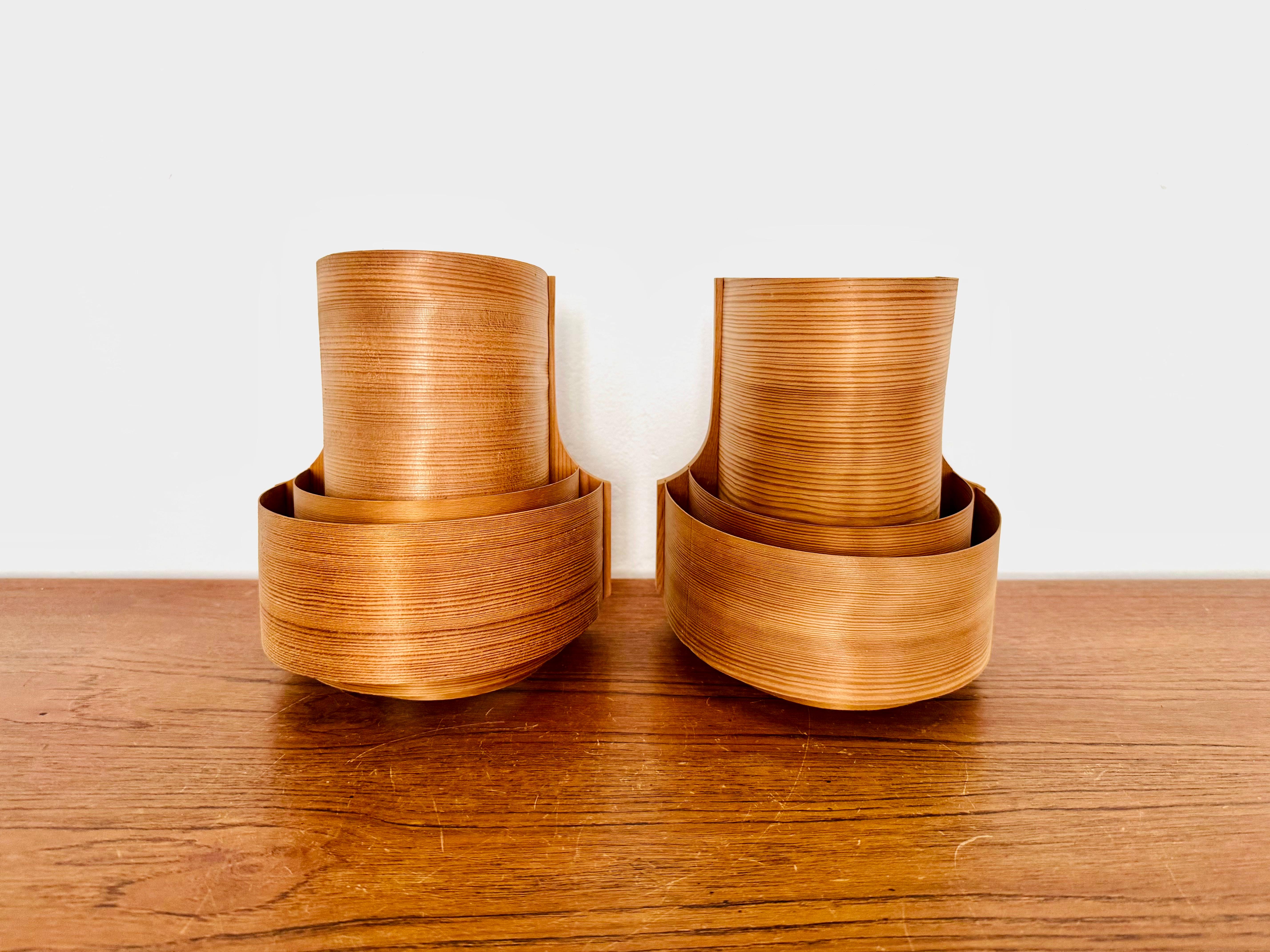 Set di 2 lampade da parete in legno di Hans-Agne Jakobsson in vendita 6
