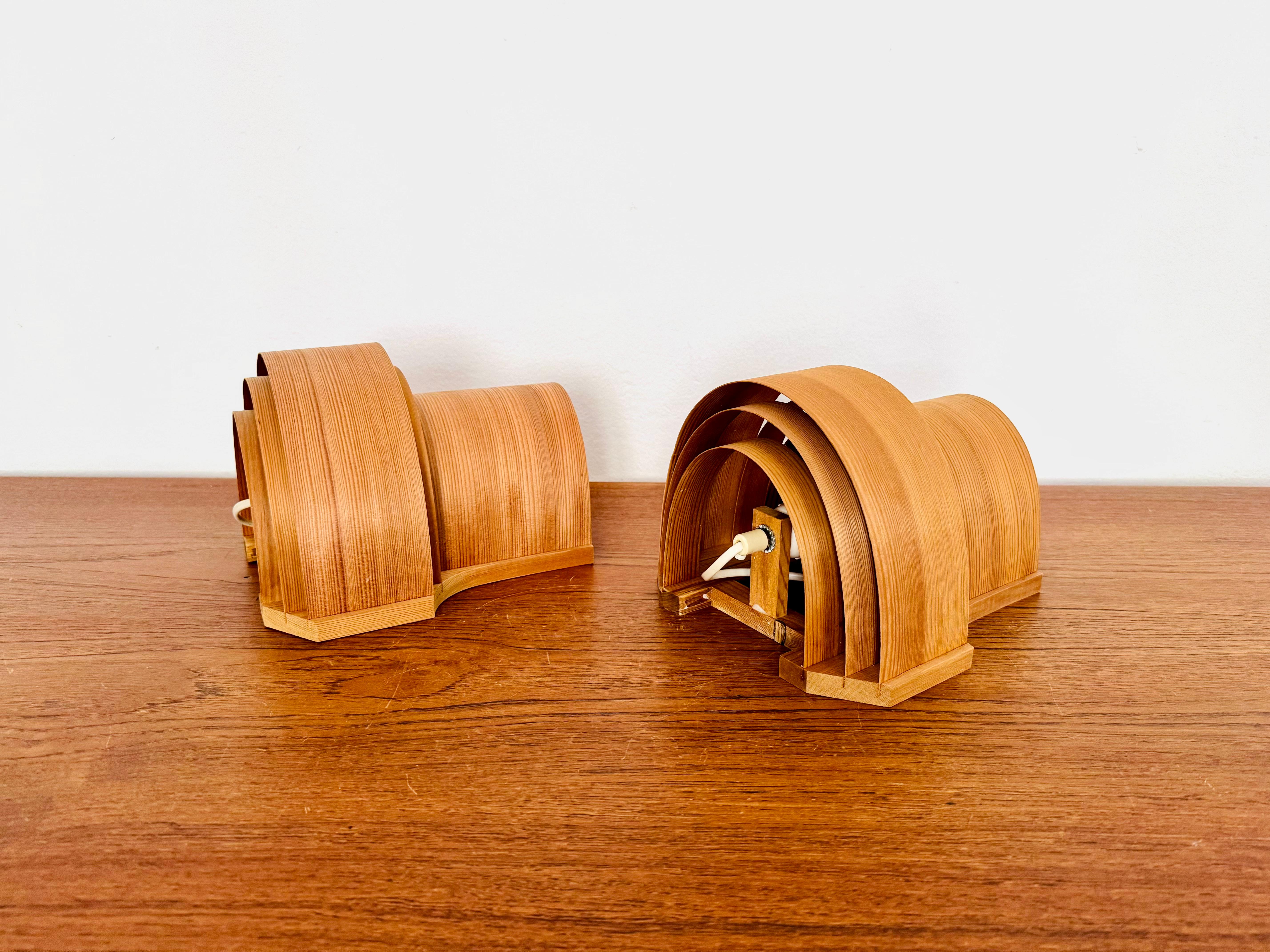 Set di 2 lampade da parete in legno di Hans-Agne Jakobsson in vendita 7