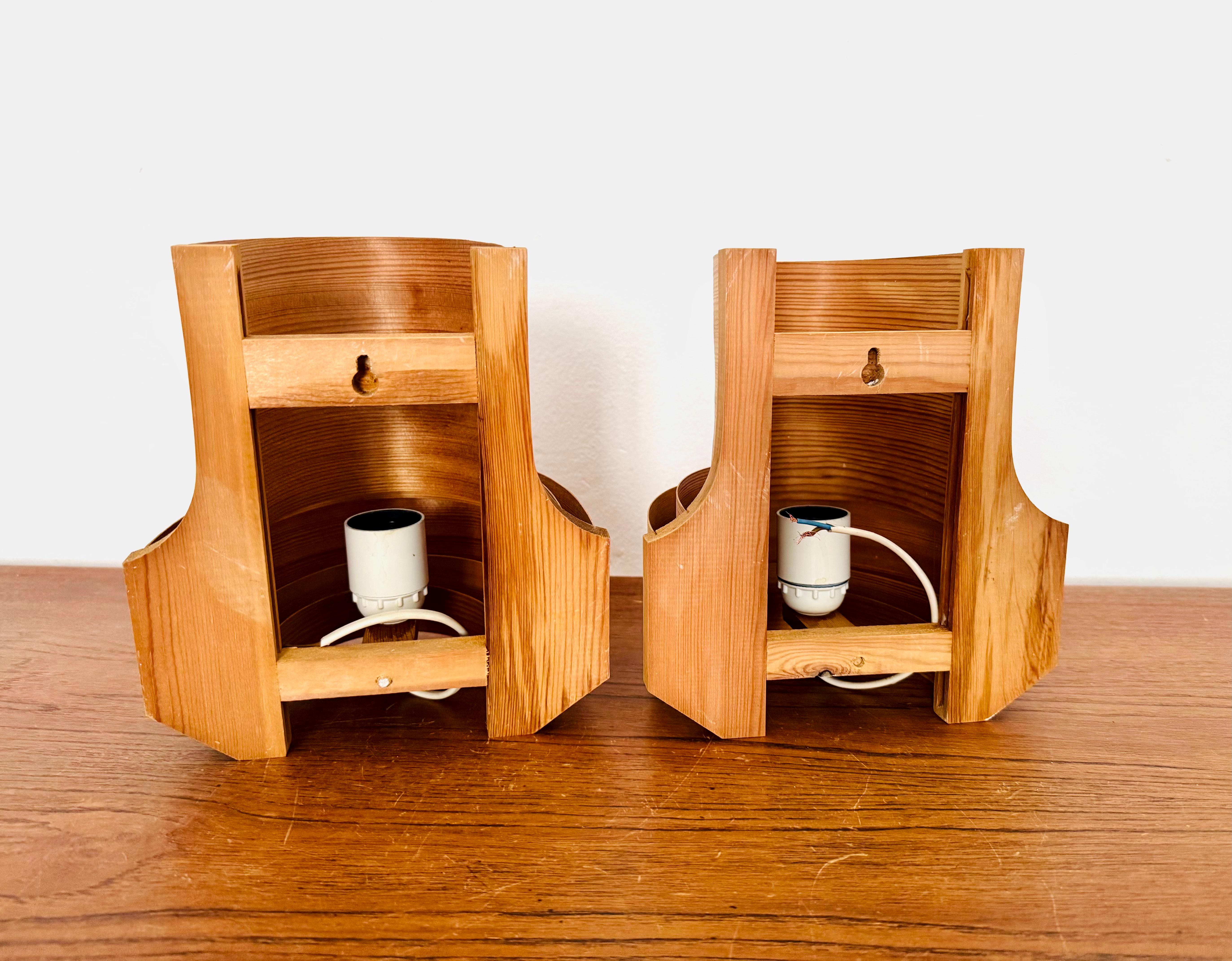 Set di 2 lampade da parete in legno di Hans-Agne Jakobsson in vendita 8