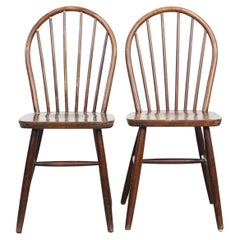 Vintage Set of 2 wooden windsor bars chairs from the 70s in English style