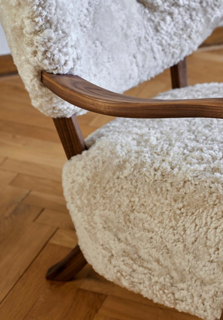 Fabric Set of 2 Wulff ATD2, COM 'Customer's Own Material' w. Walnut Wood for &Tradition For Sale