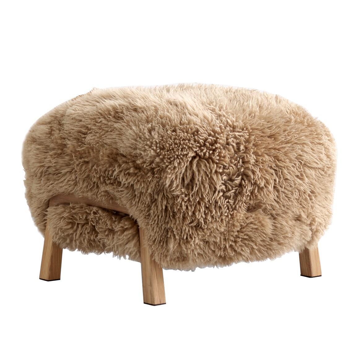 2er-Set Wulff Atd2 & Pouf Atd3 aus Schafsleder Honey/Oak für &Tradition (21. Jahrhundert und zeitgenössisch) im Angebot