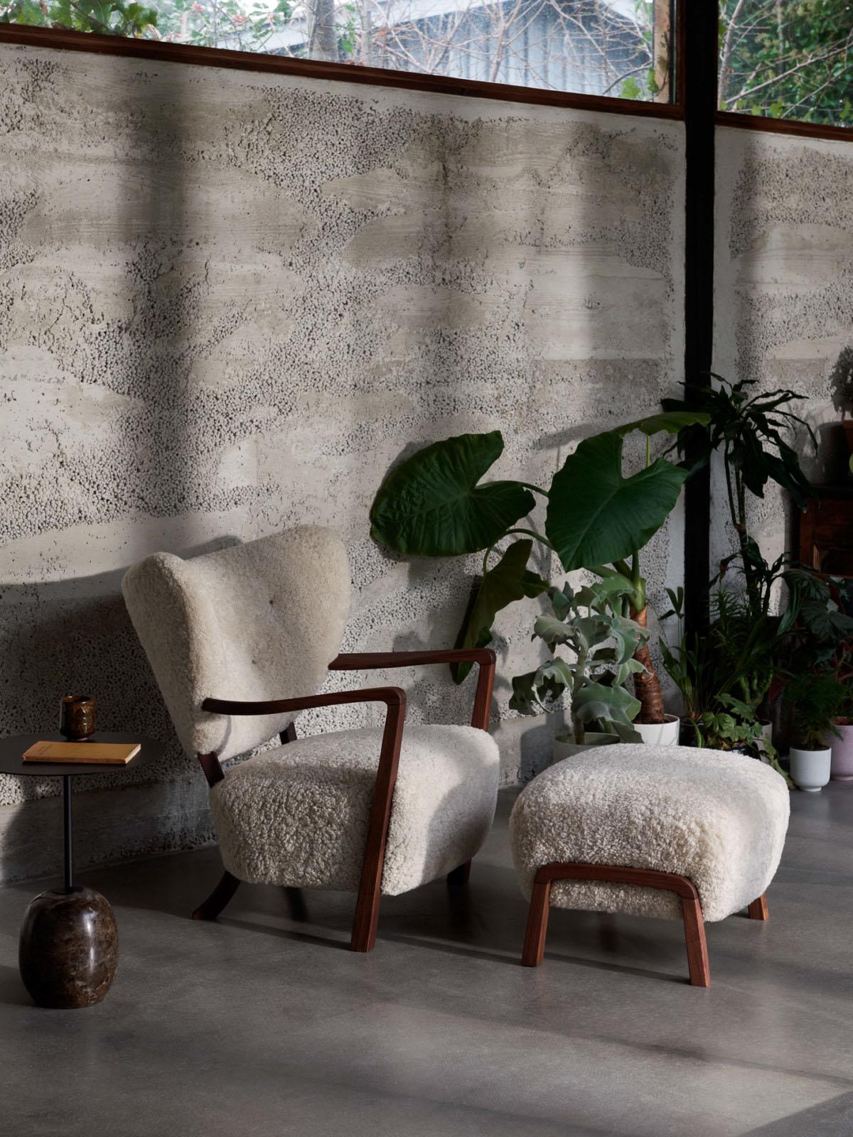 Introducing Wulff, a lounge chair whose upholstered form pays tribute to the hand-crafted designs of the 1930's. First produced in a traditional Danish workshop in the first half of the 20th century by Cabinetmaker Jørgen Wolff, the Wulff lounge
