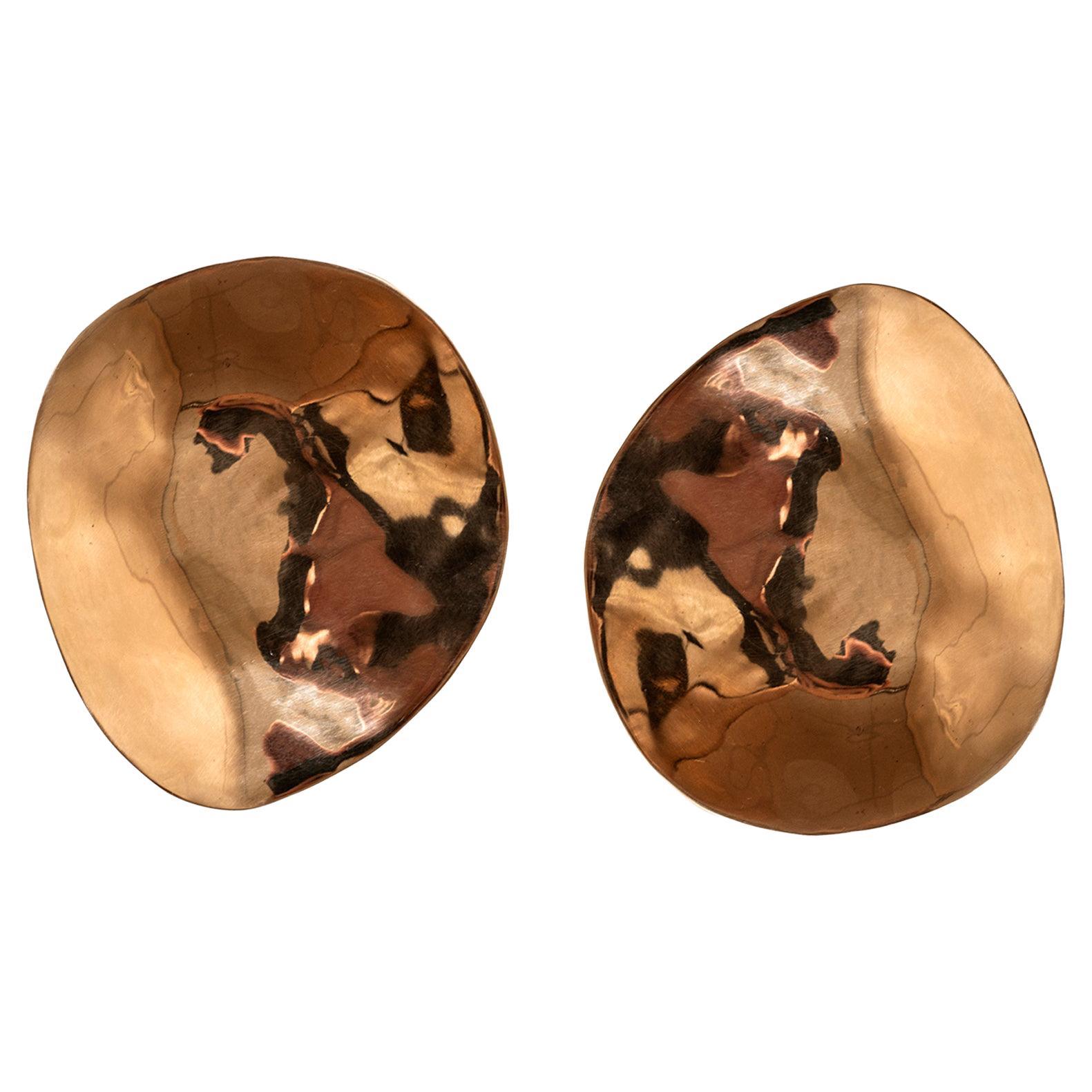 Bronze Bijoux Schalen / Gesprächsstück / Handgemachtes Tablett aus massiver Bronze, 2er-Set