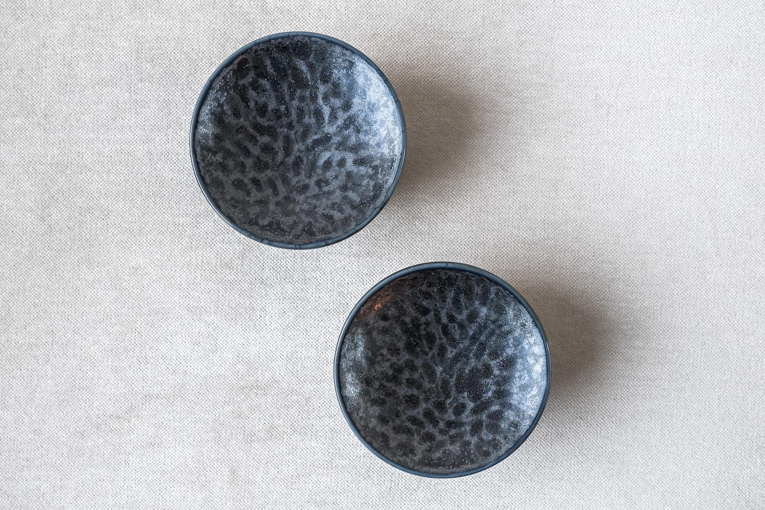 Contemporary Set of 2 x Ovum, Nº9 / Graphite Grey / Side Dish, Handmade Porcelain Tableware For Sale