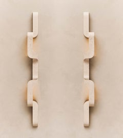 Set of 2 XL Serpentine Sconces in Saint Raphael Limestone by Farrah Sit
