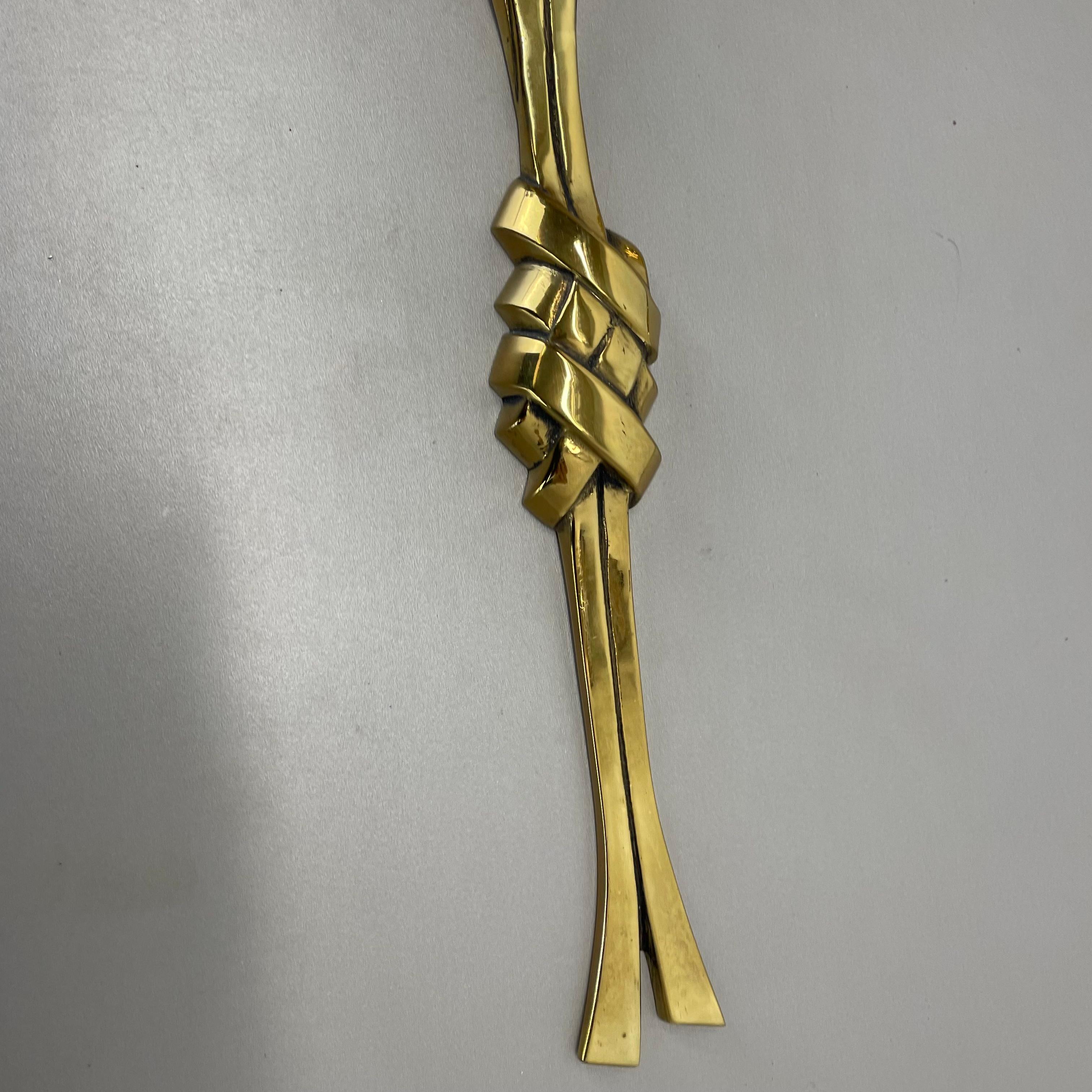 Ensemble de 2 appliques murales en laiton à fleurs de 48 cm de C.S. ARTE, Italie, années 1980 en vente 2