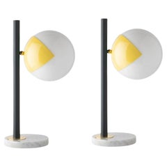 Ensemble de 2 lampes de bureau à gradation jaune Pop-Up Black de Magic Circus Editions