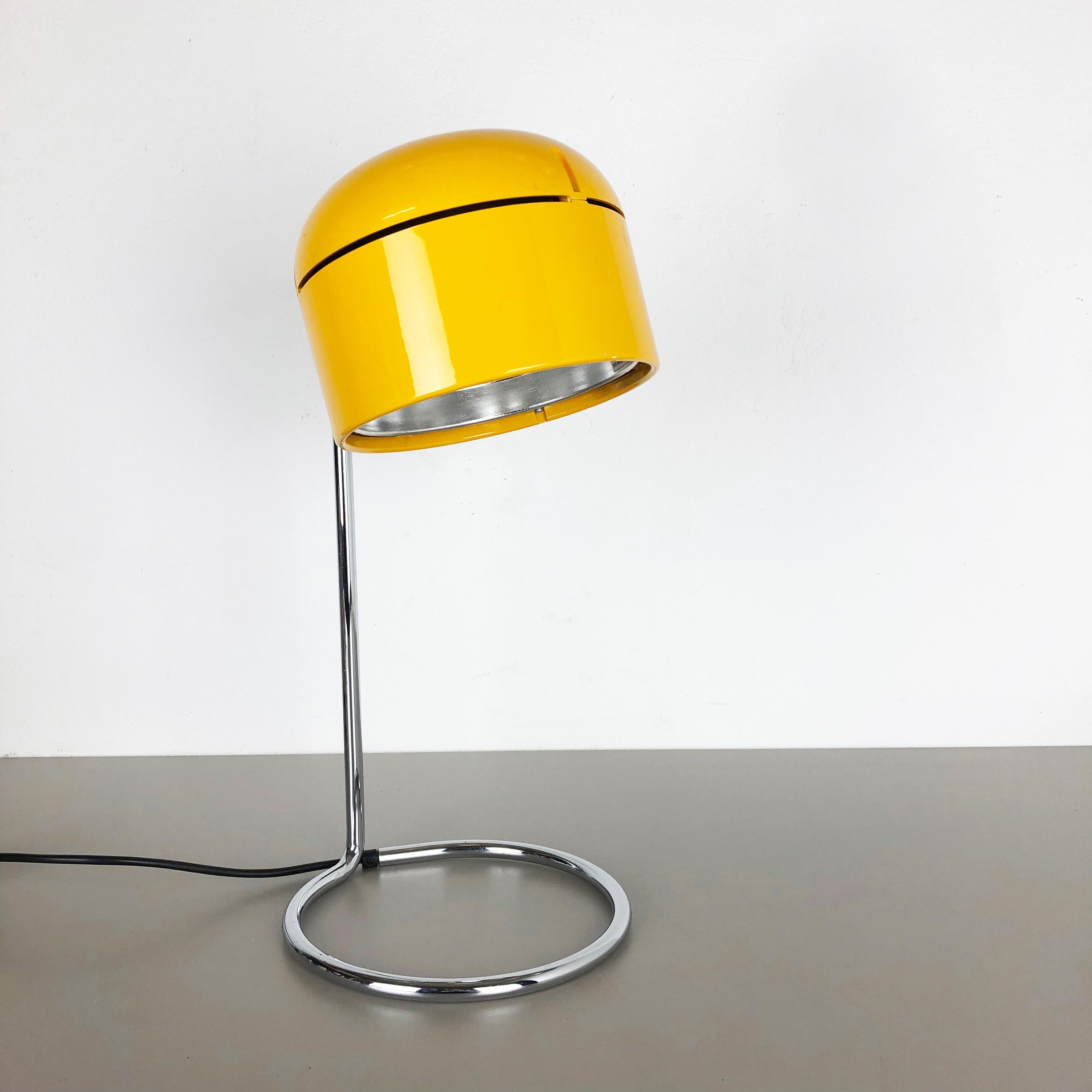Set of 2 Yellow Pop Art Table Lights Made by Staff, Germany, 1970s 7