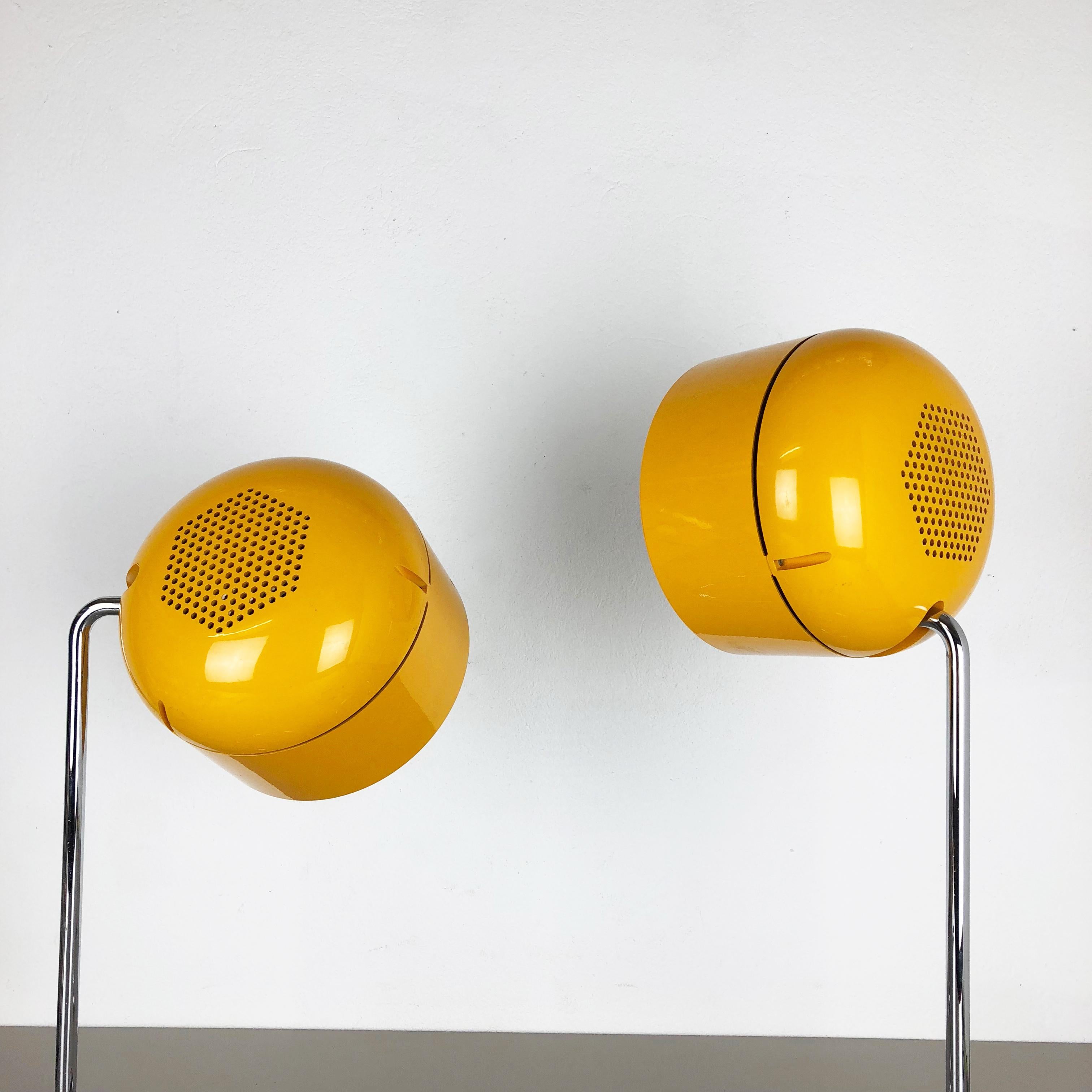 Set of 2 Yellow Pop Art Table Lights Made by Staff, Germany, 1970s 10