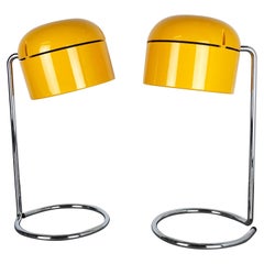Set of 2 Yellow Pop Art Table Lights Made by Staff, Germany, 1970s Set of 2 Yellow Pop Art Table Lights Made by Staff, Germany, 1970s