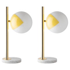 Ensemble de 2 lampes de table jaunes à gradation, Pop-Up, édition Magic Circus