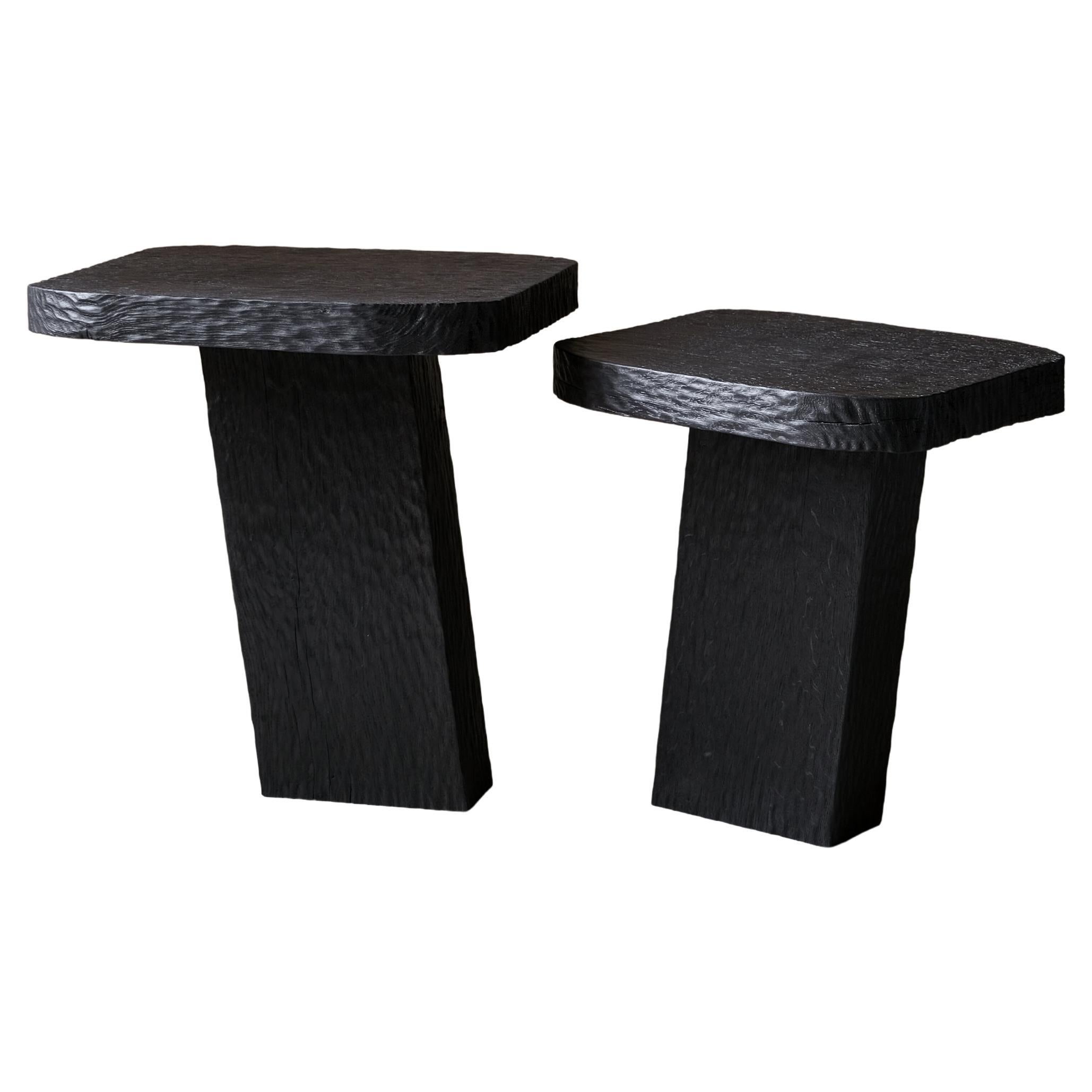 Set of 2 Youtopia Oak Side Table Duo by Dennis Kaiser