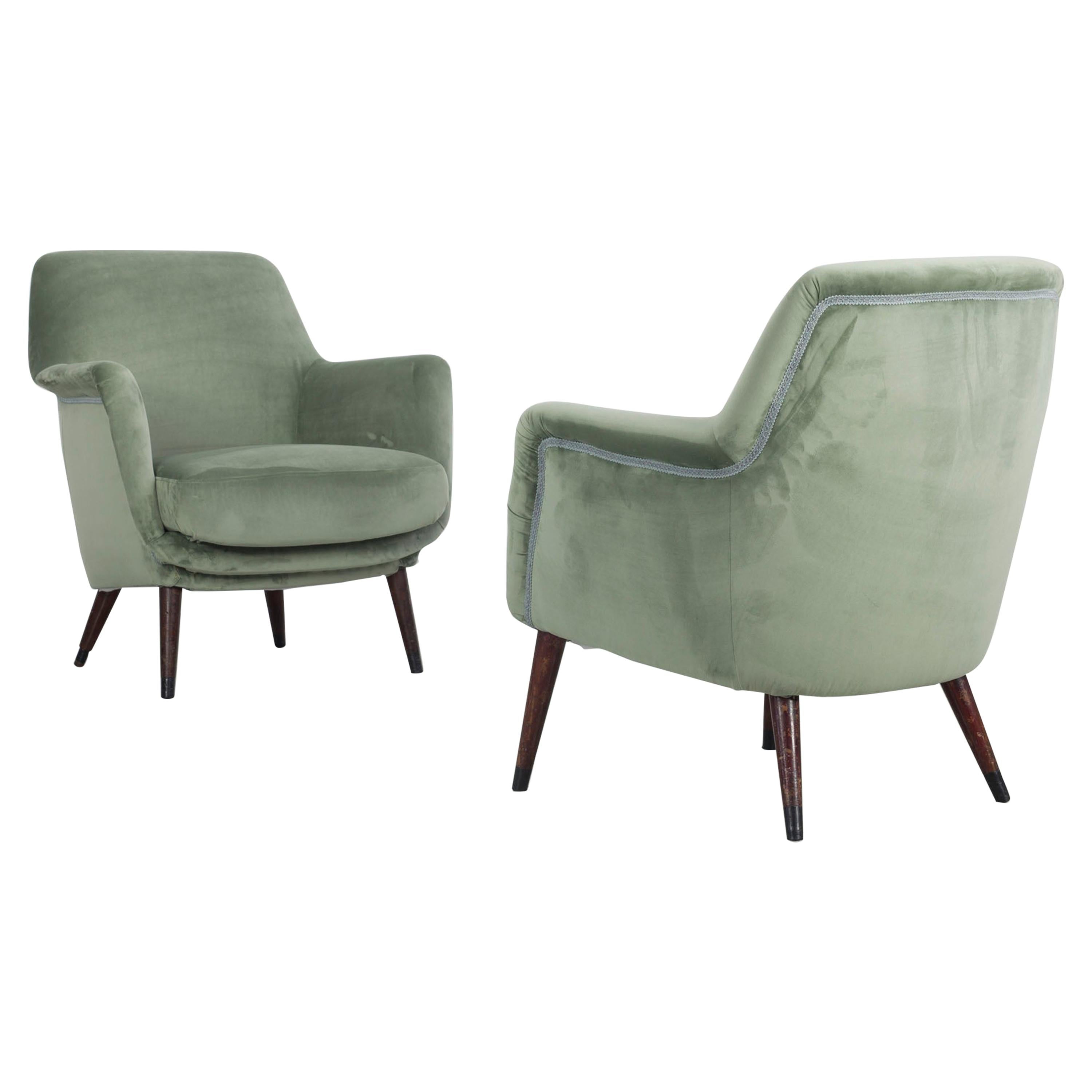 Set of 2 Zoncada Armchairs, Model "1101" and "1102" by Cassina from Italy, 1958