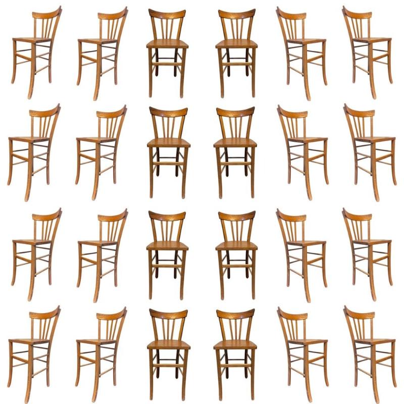 Set di 20 sedie da bistrot di Baumann, anni '60 in vendita 11