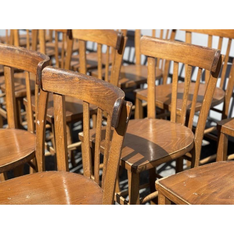 Set di 20 sedie da bistrot di Baumann, anni '60 in vendita 1