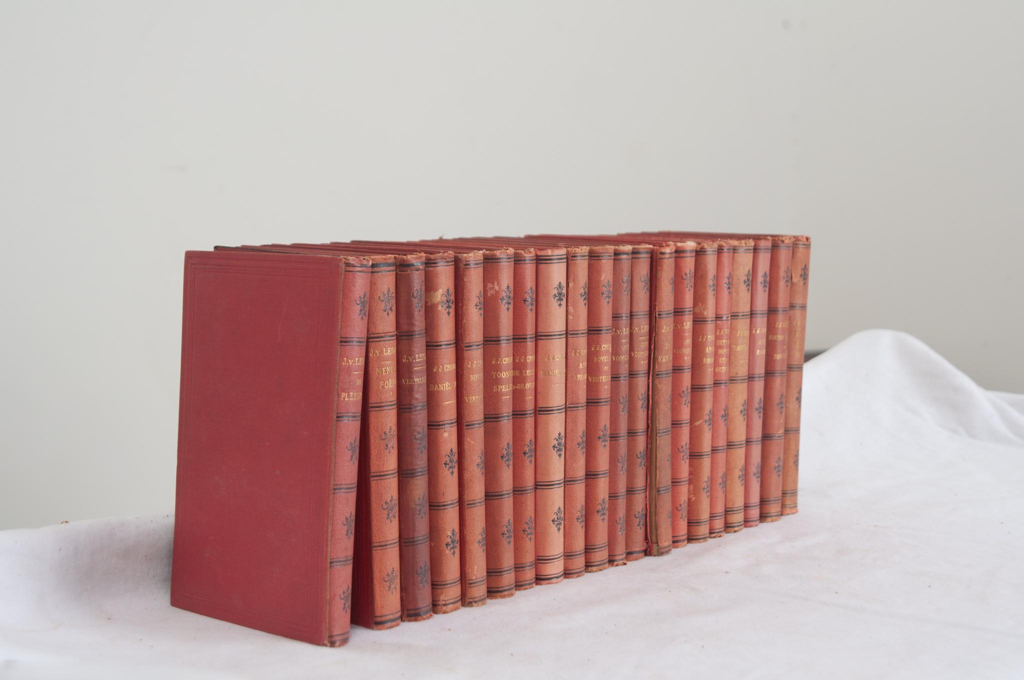 Leather Set of 20 Books by J. Van Lennep and J. J. Cremer For Sale