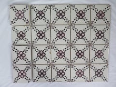 Large Set of 20 Delft Ceramic Wall Tiles Hand Painted, Dutch circa 1830