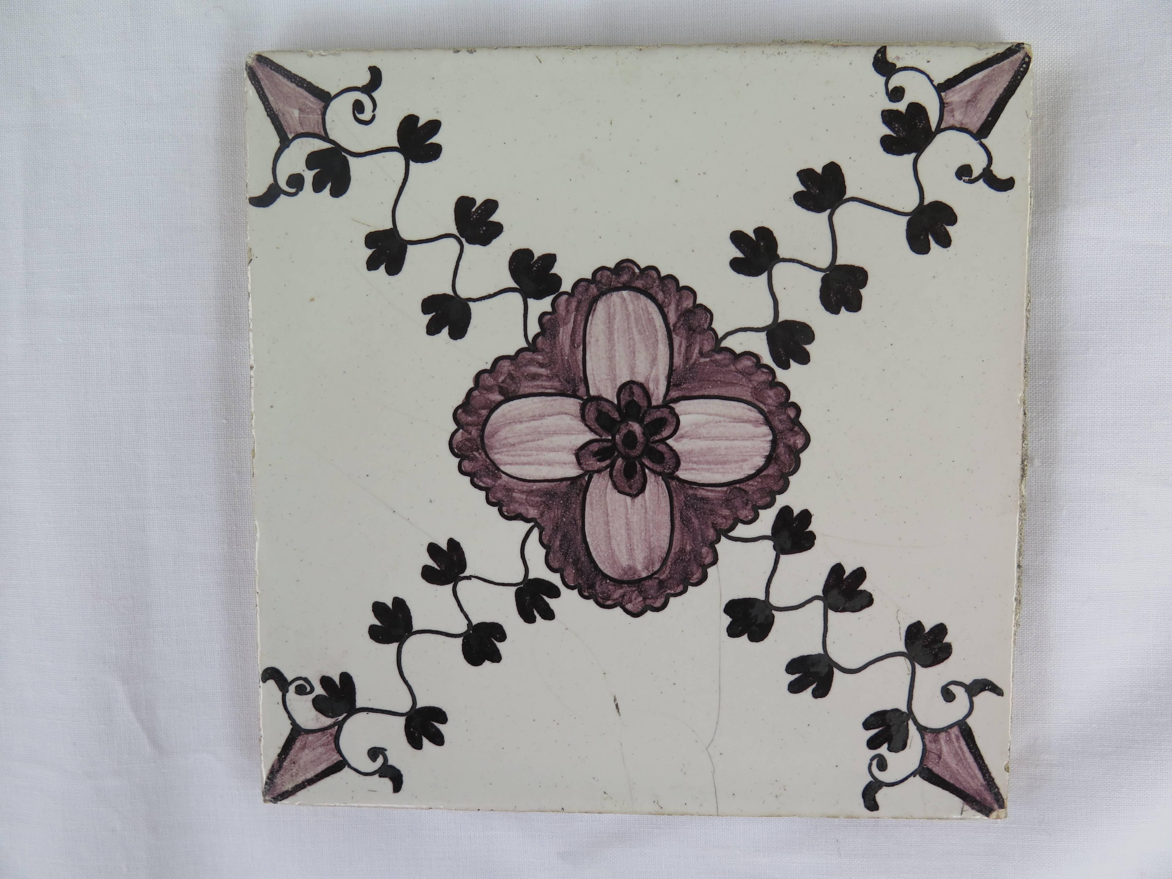 Earthenware Large Set of 20 Delft Ceramic Wall Tiles Hand Painted, Dutch circa 1830