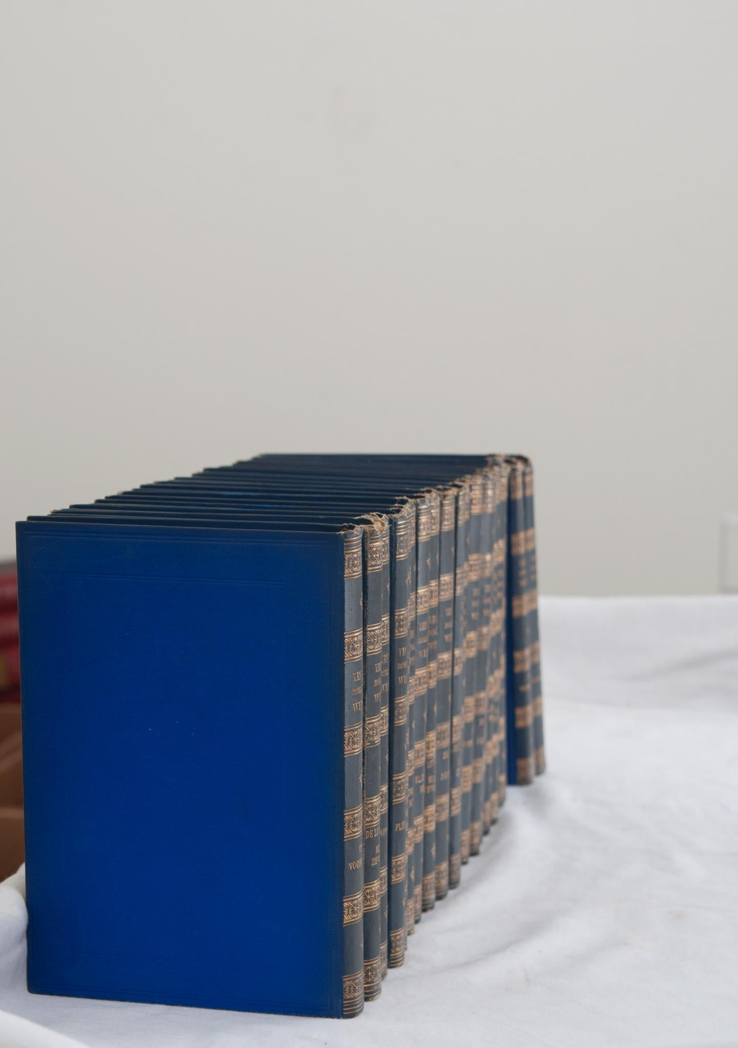 Hand-Crafted Set of 20 Dutch Novels by J. Van Lennep For Sale