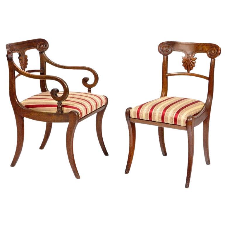 Set of 20 Early 19th Century Regency Mahogany Dining Chairs For Sale