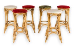 Set aus 20 hohen Bambushockern im Vintage-Stil, CIRCA 1960
