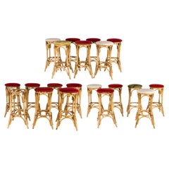 Set aus 20 hohen Bambushockern im Vintage-Stil, CIRCA 1960
