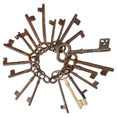 Set of 20 large 16th century castle keys, France