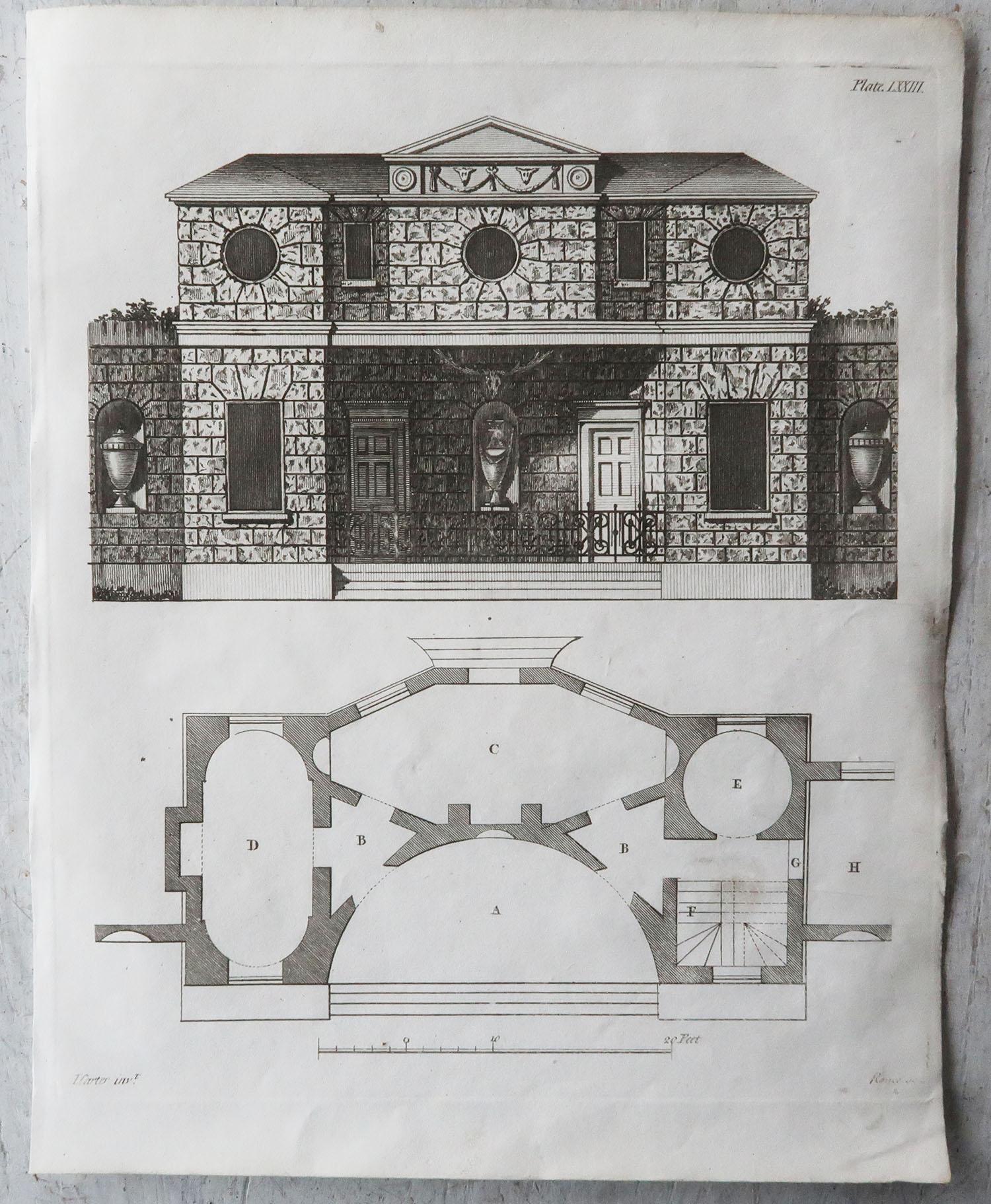 Ensemble de 20 impressions architecturales originales et anciennes, A.G. Cuillère, vers 1820 en vente 3