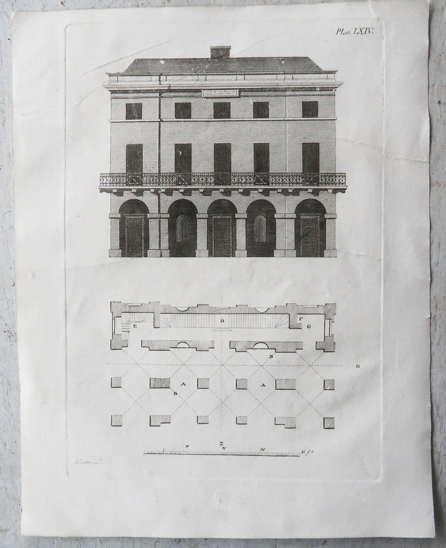 Début du XIXe siècle Ensemble de 20 impressions architecturales originales et anciennes, A.G. Cuillère, vers 1820 en vente