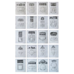 Set of 20 Original Antique Architectural Prints, A.G. Cook, circa 1820
