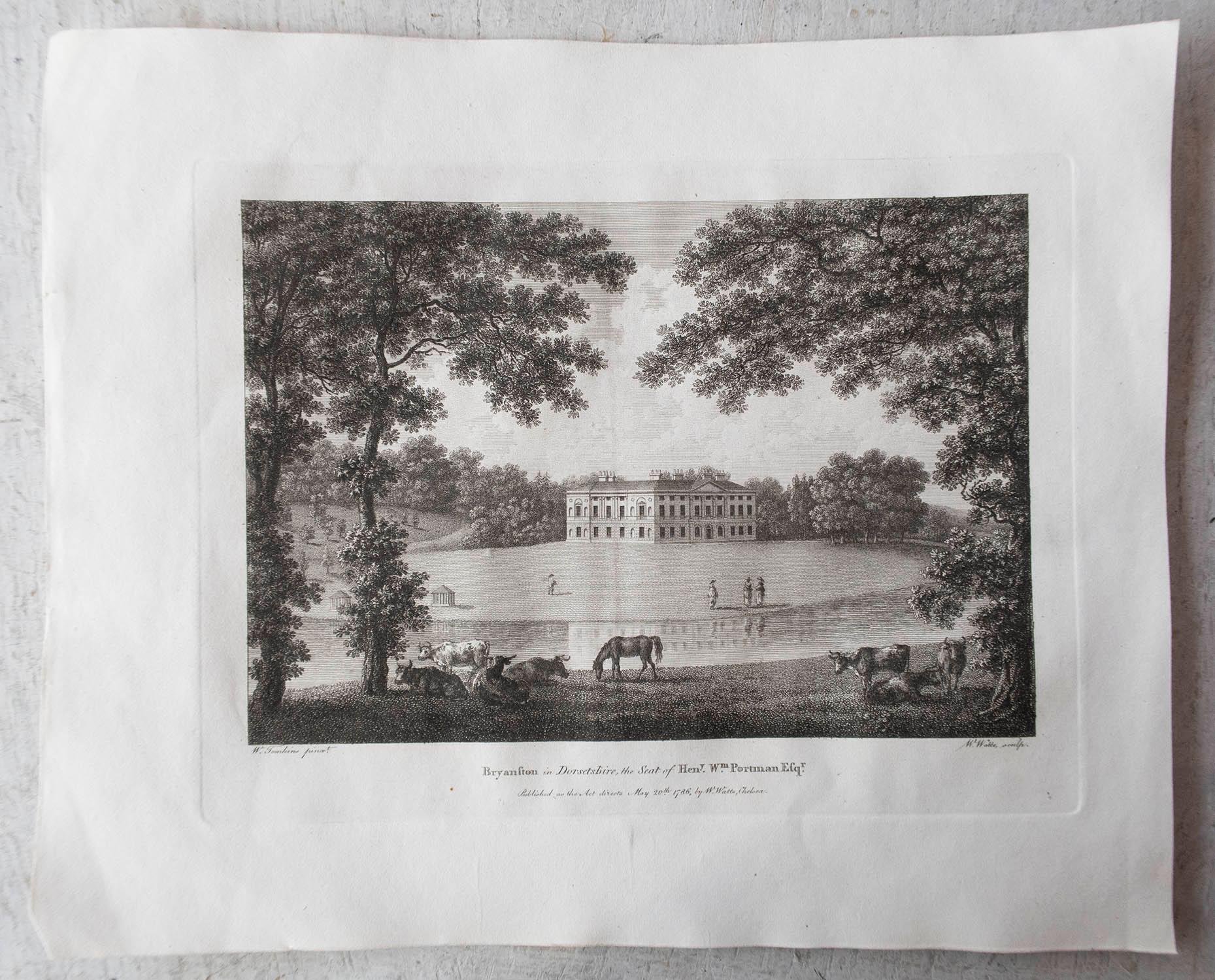 Set of 20 Original Antique Prints of English Country Houses and Gardens, C.1780 3