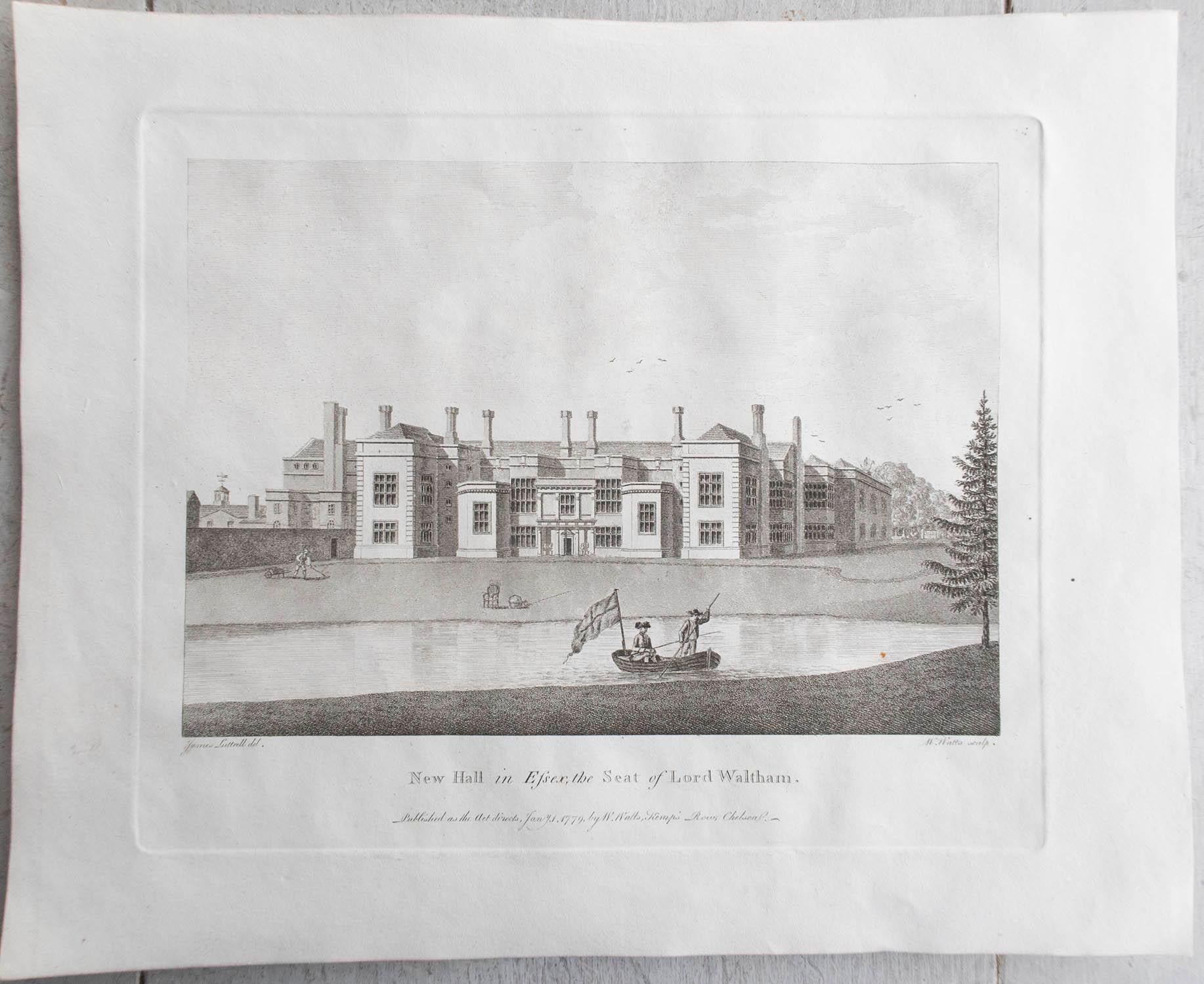 Set von 20 originalen antiken Drucken englischer Landhaus- und Gärten, um 1780 im Angebot 4
