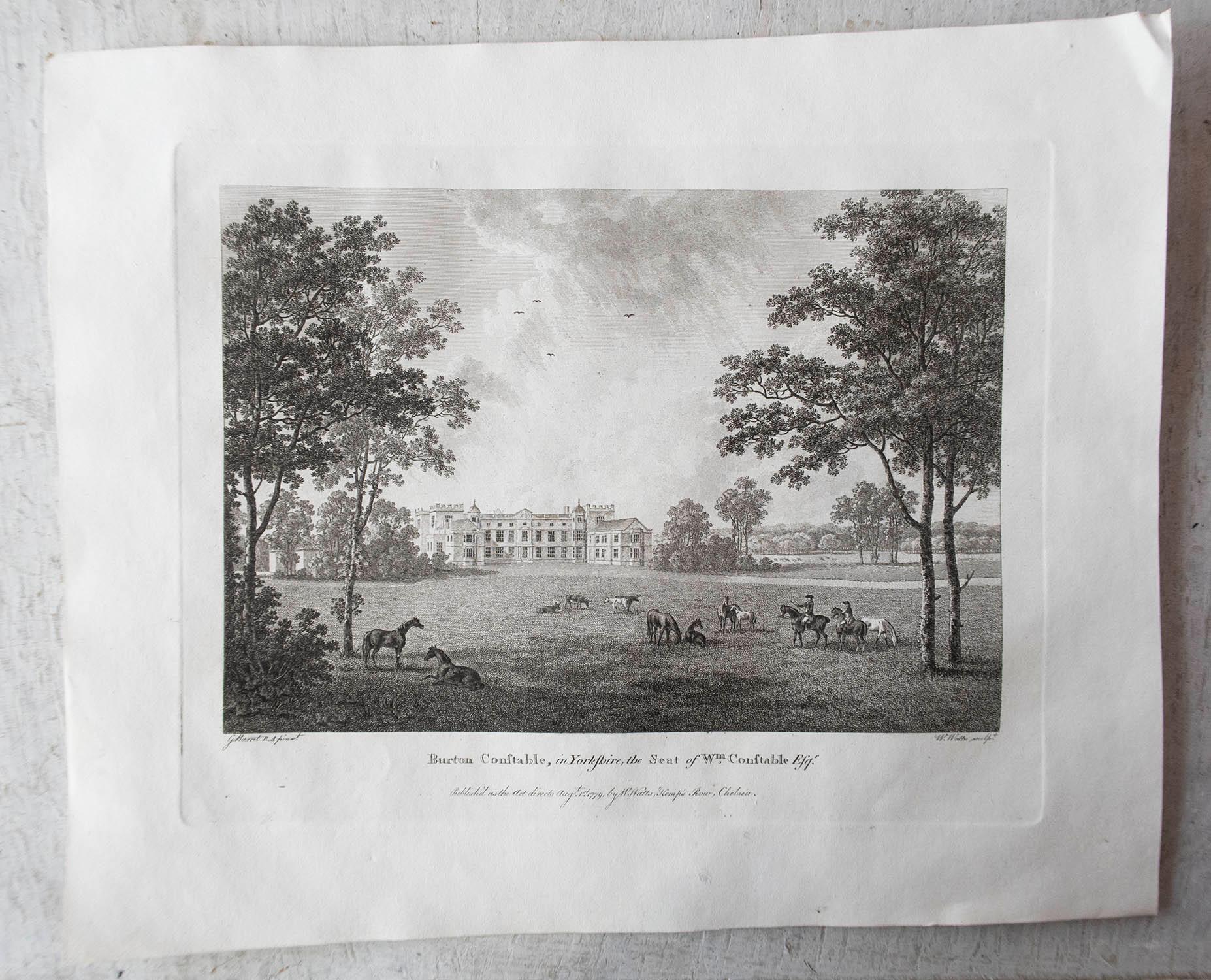 Ensemble de 20 Antiquités originales représentant des House & Garden anglaises, C.C. 1780 en vente 3