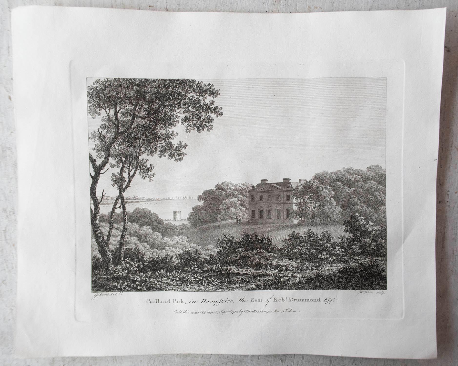Ensemble de 20 Antiquités originales représentant des House & Garden anglaises, C.C. 1780 en vente 4
