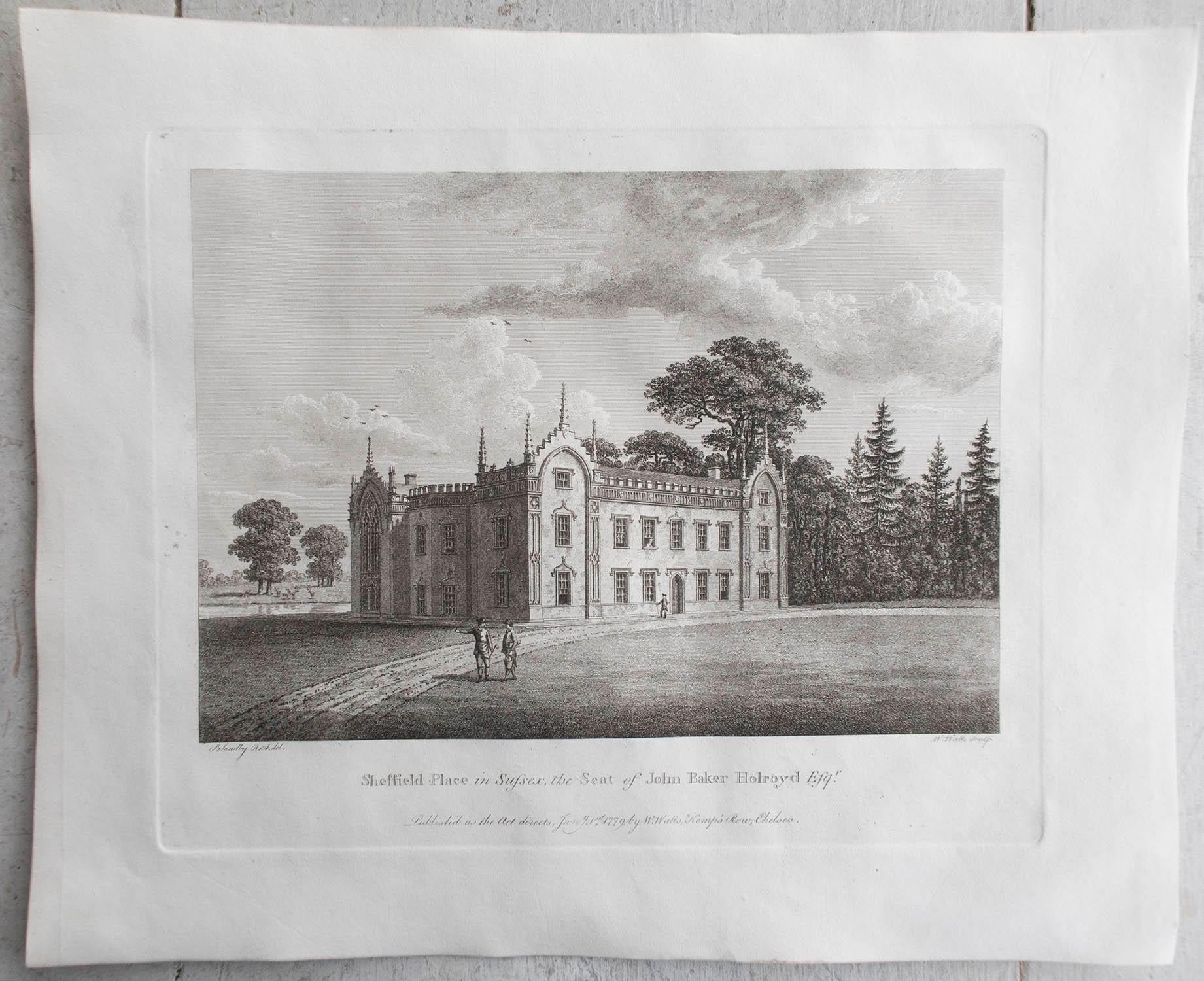 Set von 20 originalen antiken Drucken englischer Landhaus- und Gärten, um 1780 im Angebot 6