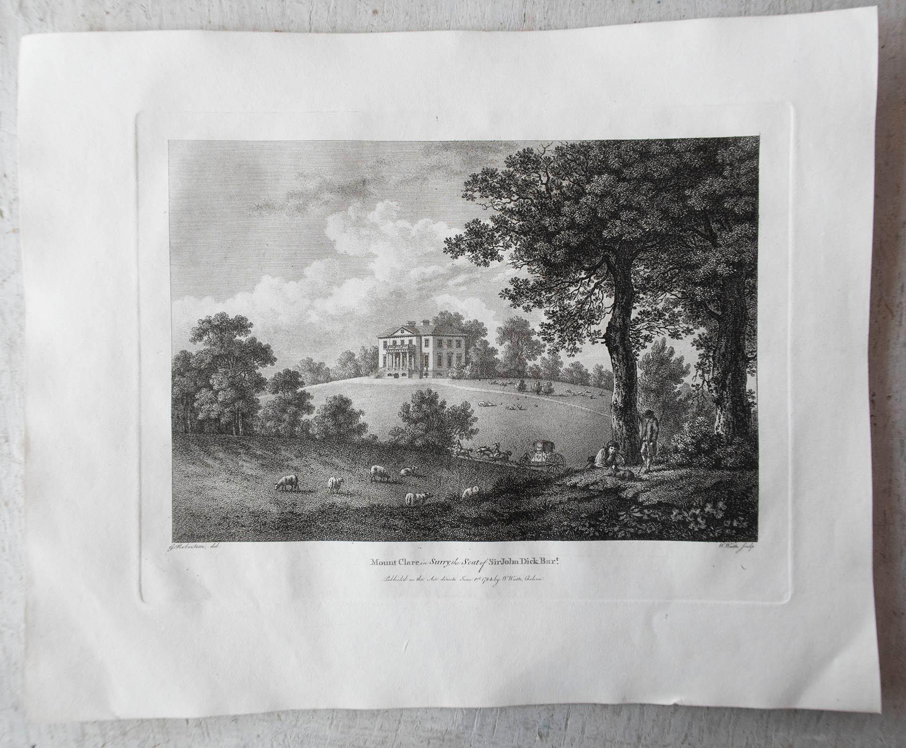 Set of 20 Original Antique Prints of English Country Houses and Gardens, C.1780 6