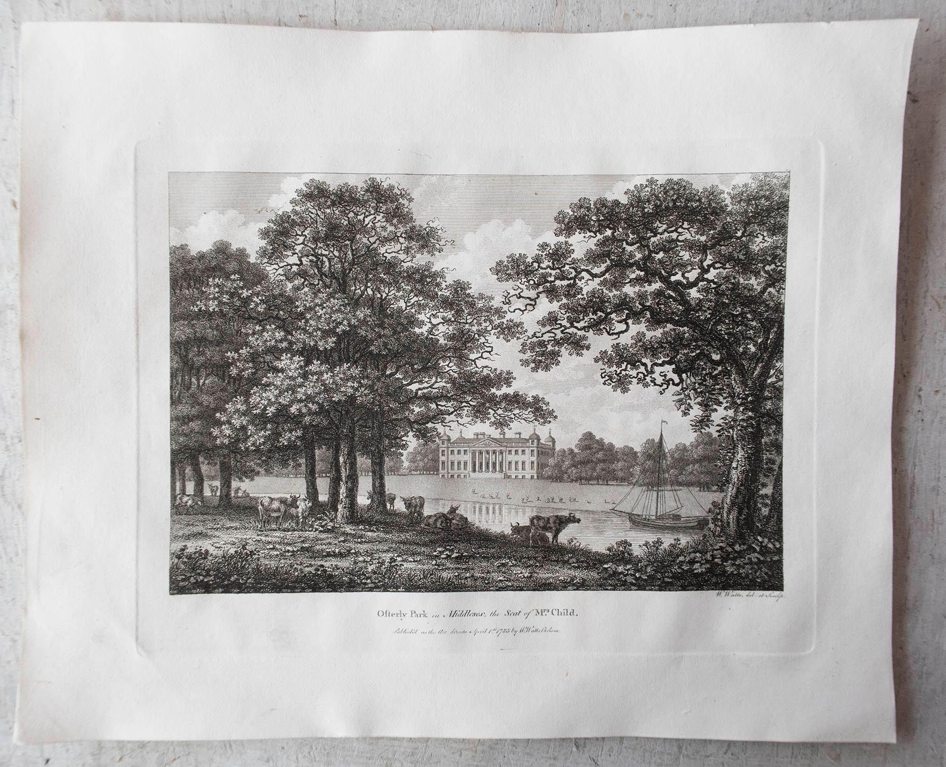 Set of 20 Original Antique Prints of English Country Houses and Gardens, C.1780 8