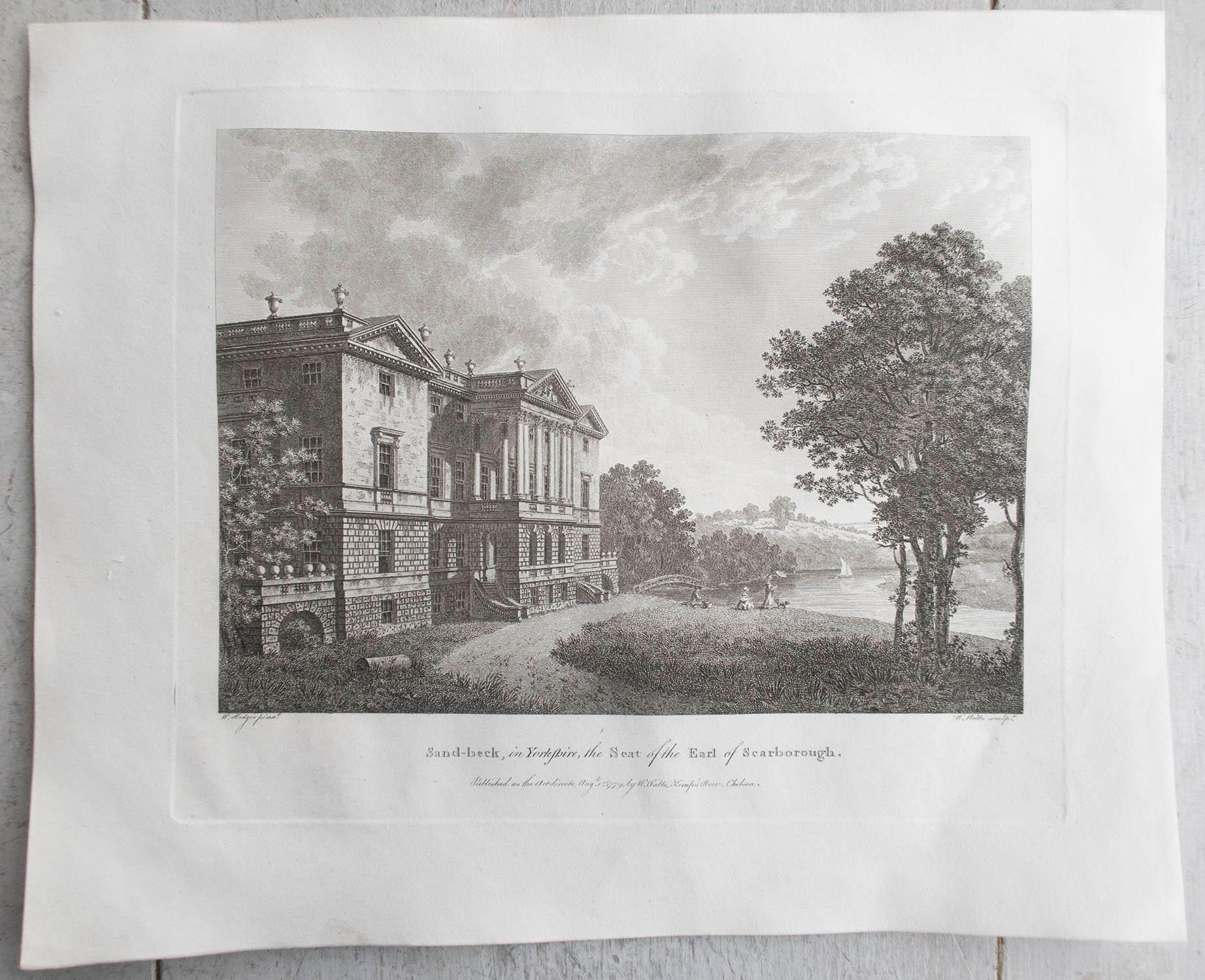 Set of 20 Original Antique Prints of English Country Houses and Gardens, C.1780 10