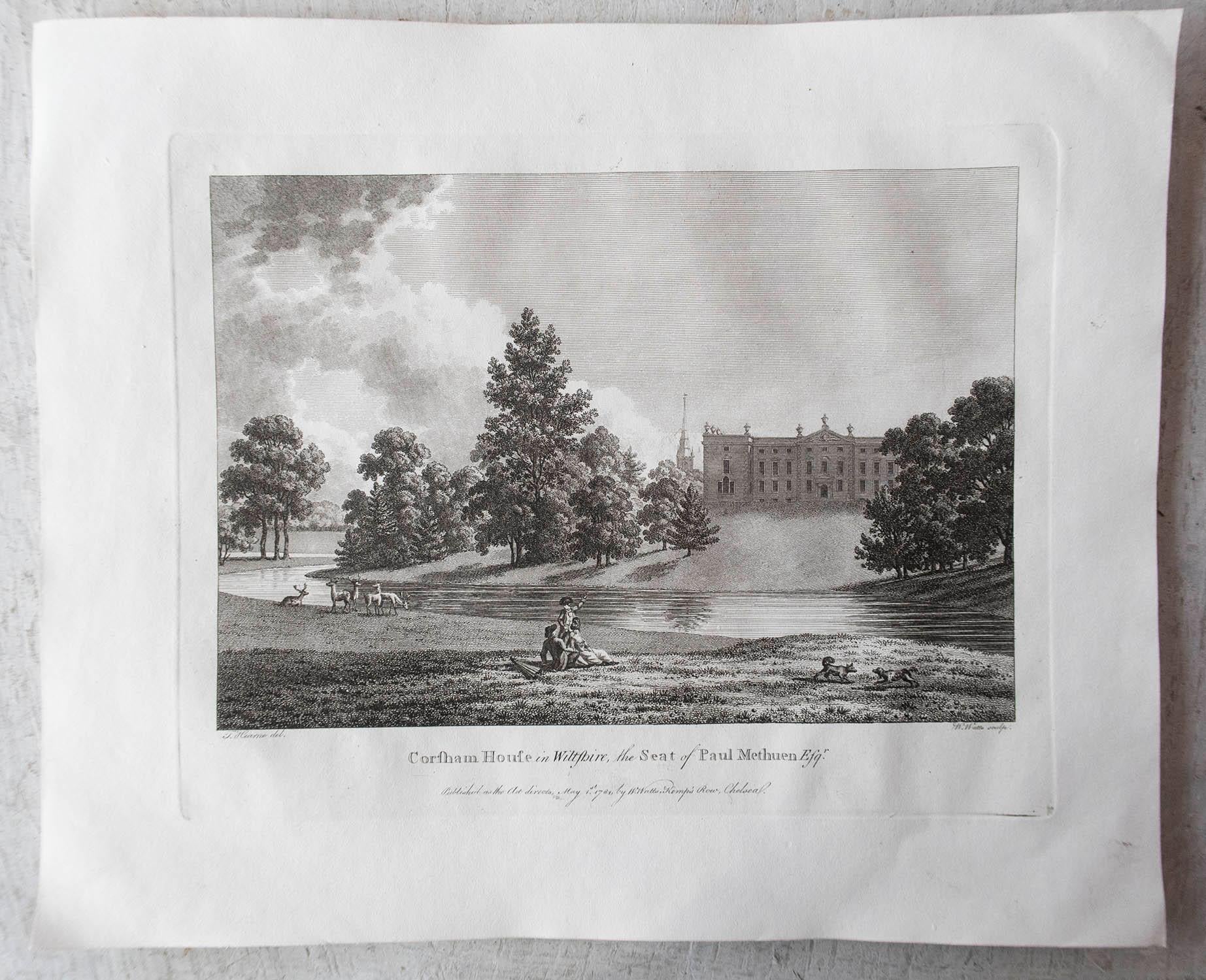 Ensemble de 20 Antiquités originales représentant des House & Garden anglaises, C.C. 1780 en vente 8