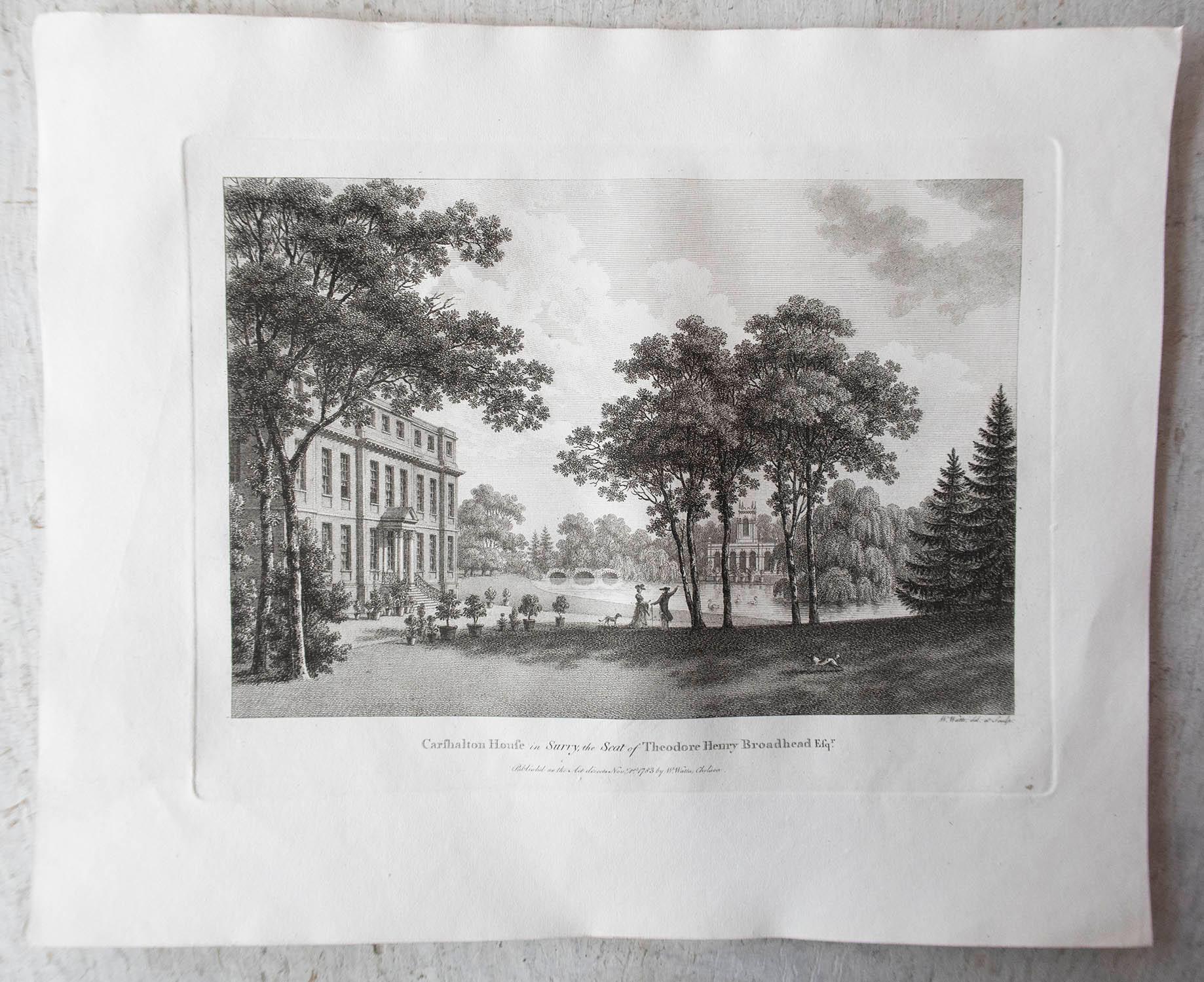 Set of 20 Original Antique Prints of English Country Houses and Gardens, C.1780 For Sale 10