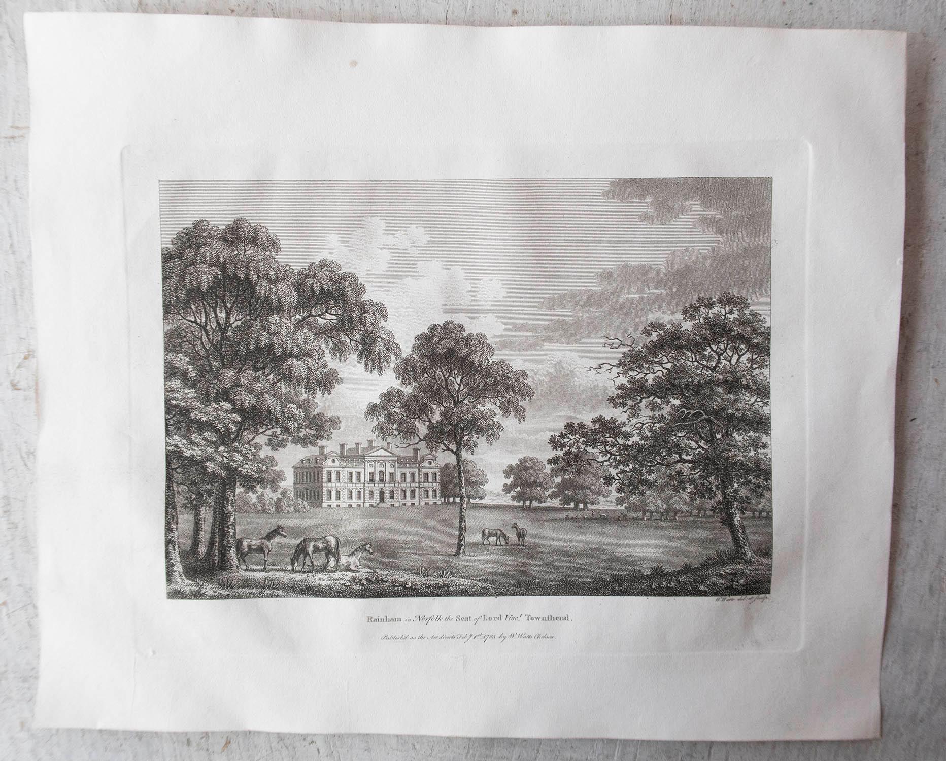 Set of 20 Original Antique Prints of English Country Houses and Gardens, C.1780 11