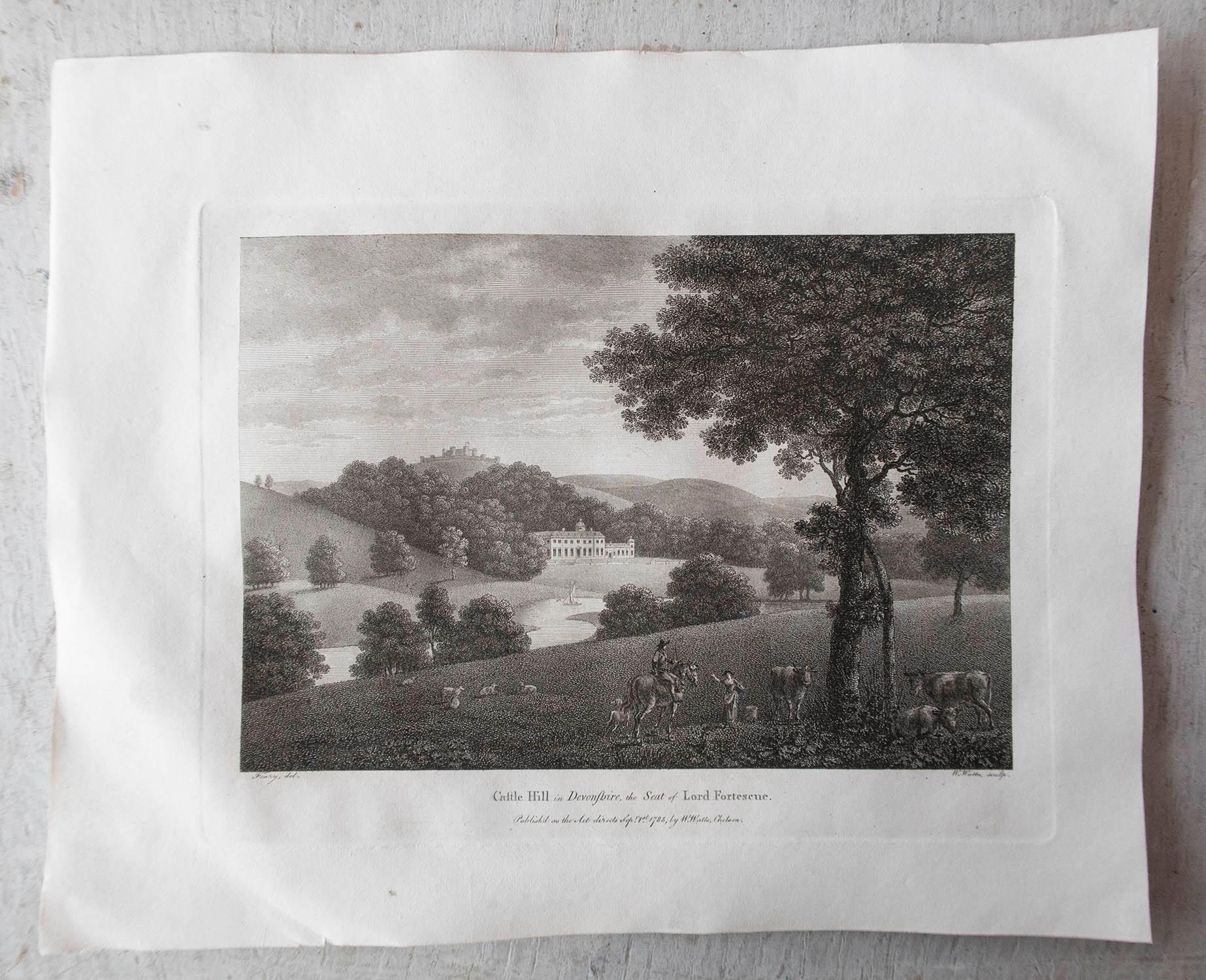 Georgian Set of 20 Original Antique Prints of English Country Houses and Gardens, C.1780