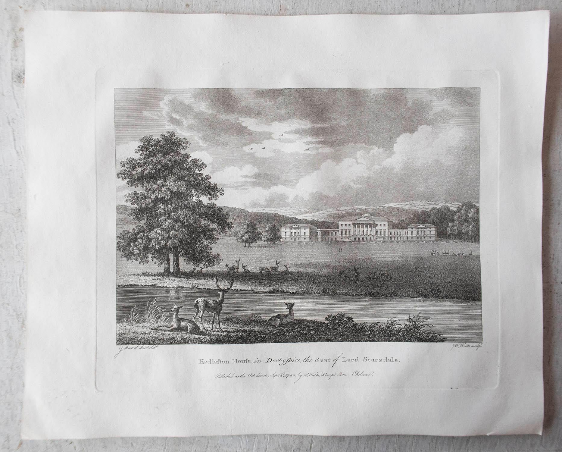 Other Set of 20 Original Antique Prints of English Country Houses and Gardens, C.1780 For Sale