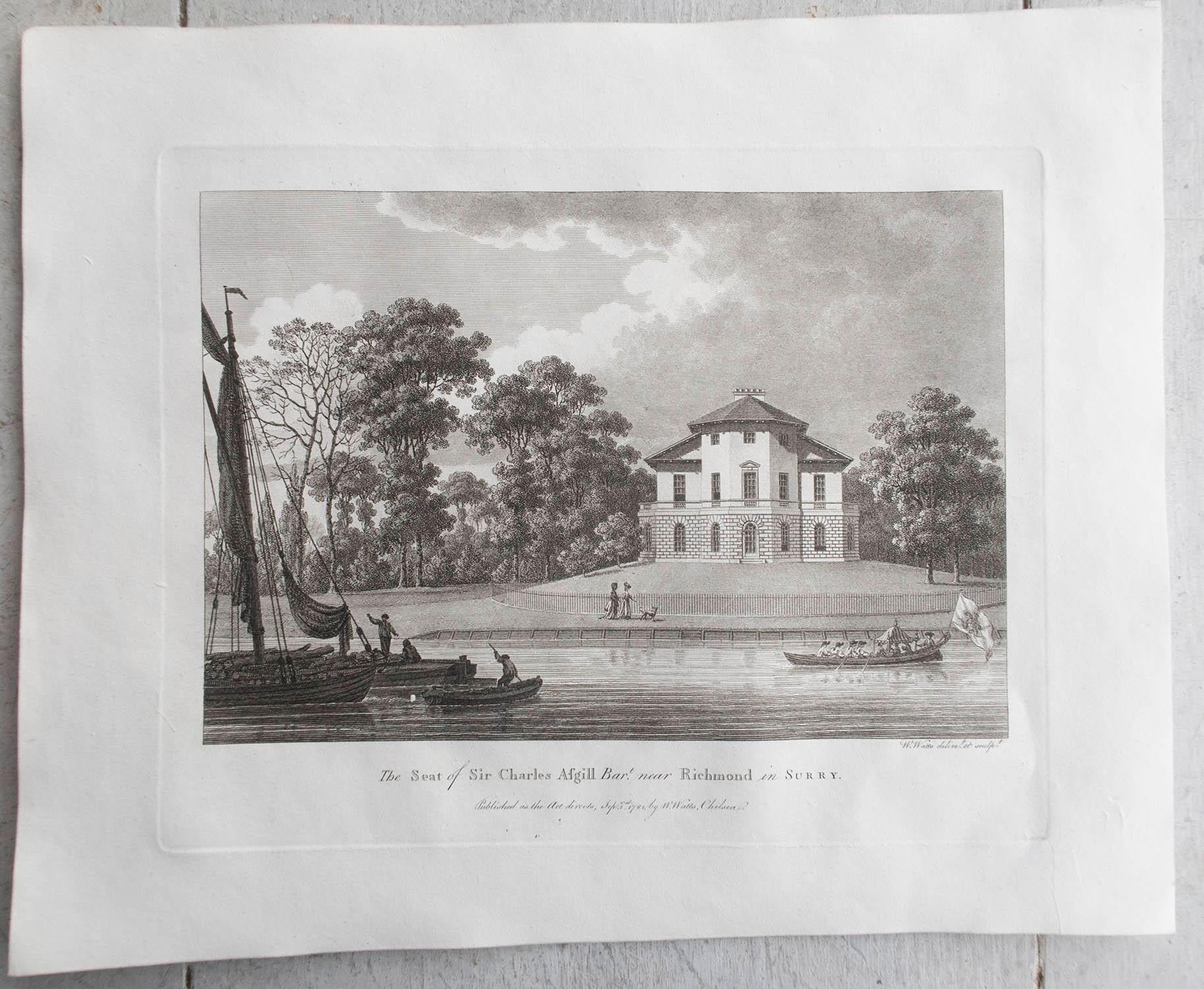 Autre Ensemble de 20 Antiquités originales représentant des House & Garden anglaises, C.C. 1780 en vente